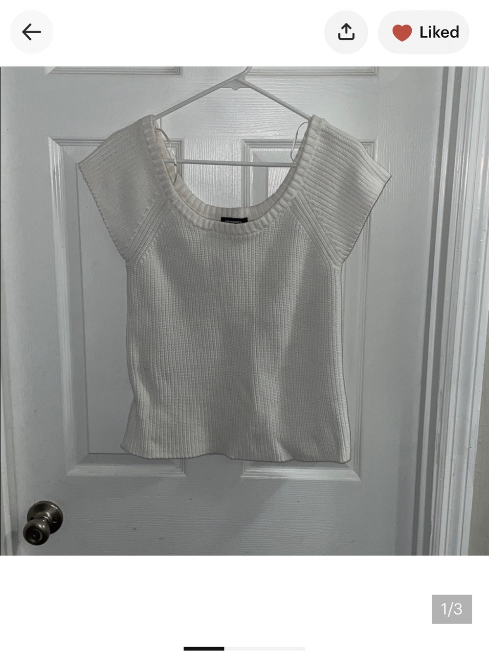 525 America cotton off white Ribbed Scoop Neck Tee